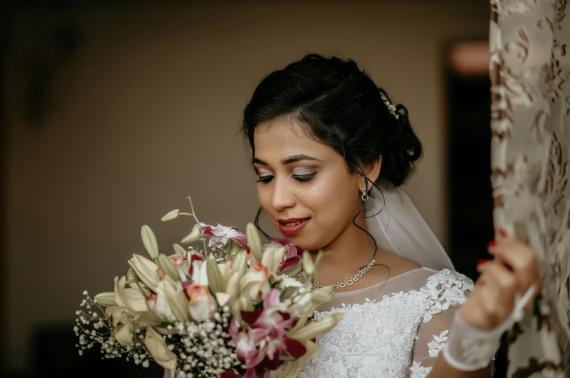 Bridal Bouquet with Orchids and Roses
